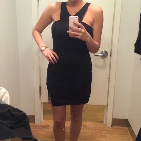 EXPRESS Mini Black Fitted Dress - V Neck & Racerback - Size 4 🖤 - Picture 2 of 10